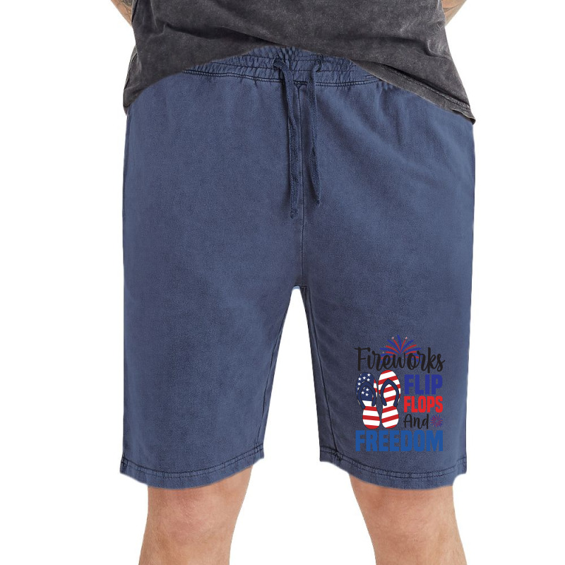 Fireworks Flip Flops And Freedom, 4th July, Plus Size Vintage Short | Artistshot