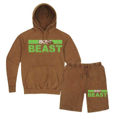 Body Beast Vintage Hoodie And Short Set Designed By Tshiart