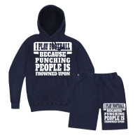 I Play Football Because Punching People Is Frowned Upon Vintage Hoodie And Short Set | Artistshot