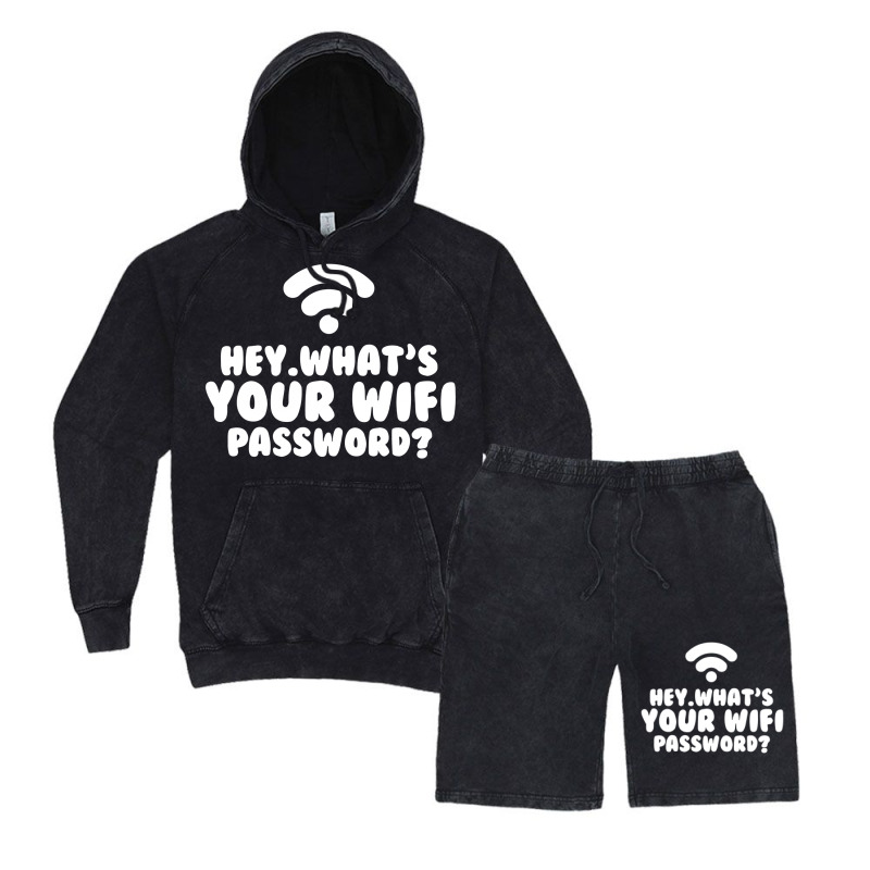 Hey What's Your Wifi Password Vintage Hoodie And Short Set | Artistshot
