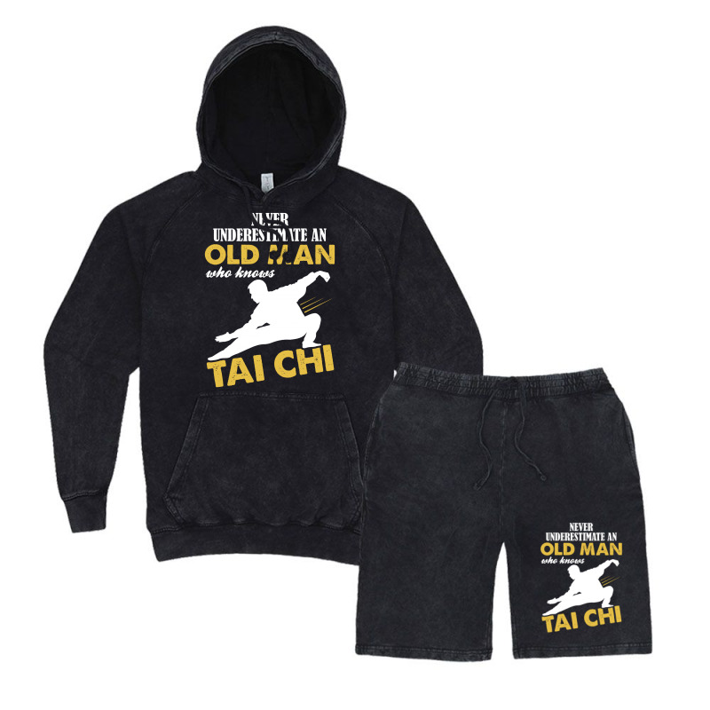 Never Underestimate An Old Man Who Knows Tai Chi Vintage Hoodie And Short Set | Artistshot