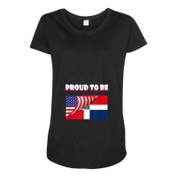 Proud To Be Dominican And American Flag July 4th Maternity Scoop Neck T-shirt | Artistshot