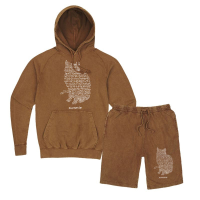Cats Equation Vintage Hoodie And Short Set Designed By Mdk Art