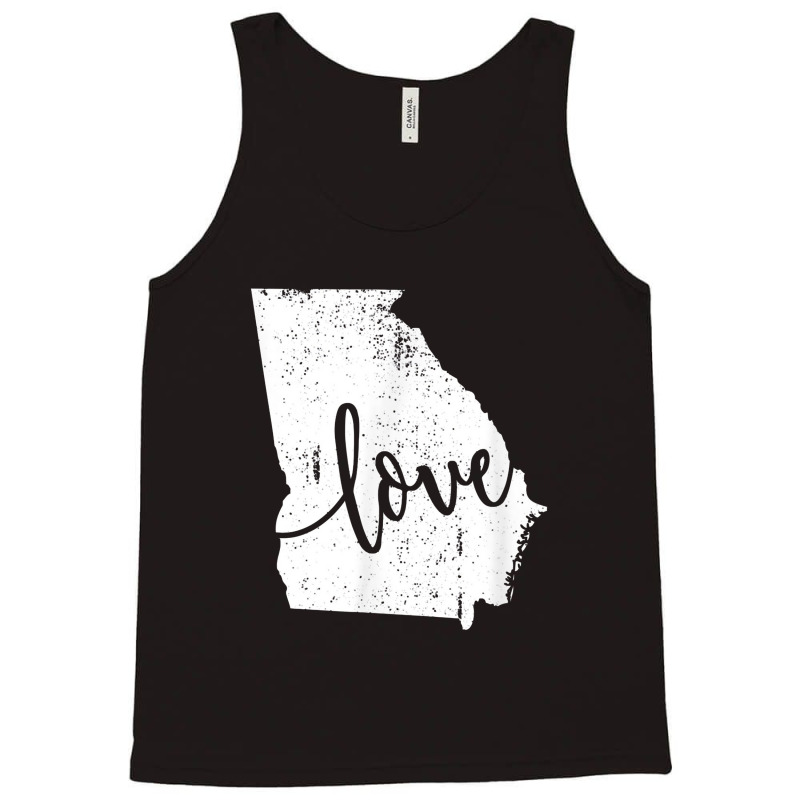 Georgia Home Love Vintage State Map Outline Tank Top by atunnasalam | Artistshot