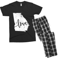 Georgia Home Love Vintage State Map Outline Men's T-shirt Pajama Set | Artistshot