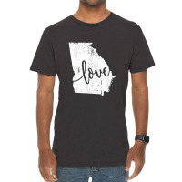 Georgia Home Love Vintage State Map Outline Vintage T-shirt | Artistshot