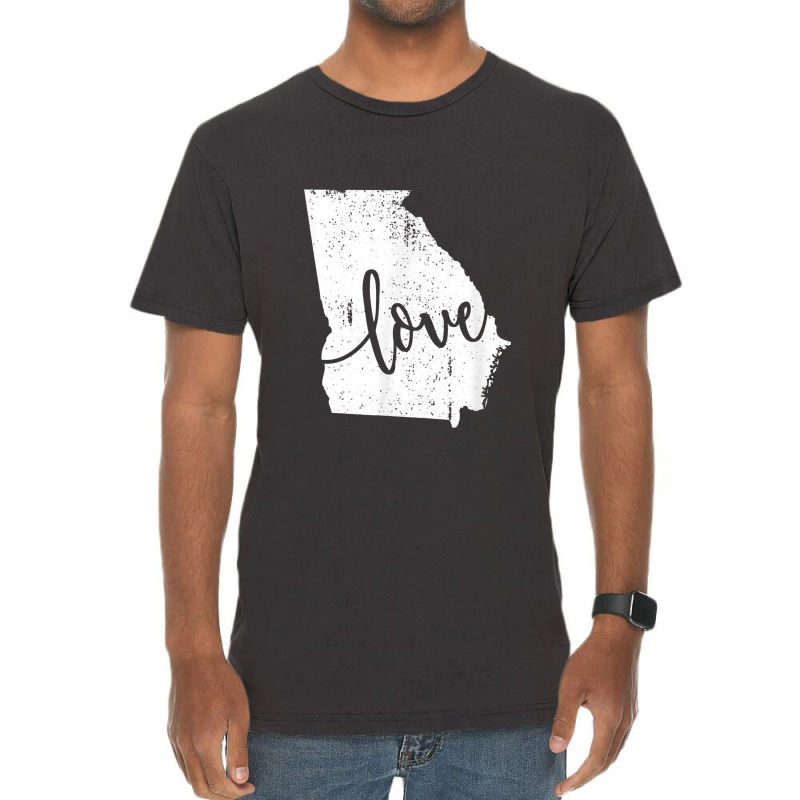 Georgia Home Love Vintage State Map Outline Vintage T-Shirt by atunnasalam | Artistshot