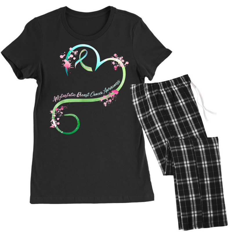 Breast Cancer Metastatic Breast Cancer Awareness Heart Ribbon Gifts 33 Women's Pajamas Set by circularflap | Artistshot