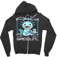 Axolotl Fish Playing Video Game Whiteaxolotl Lizard Gamers 244 Zipper Hoodie | Artistshot