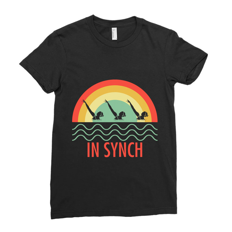 Womens Retro In Synch Synchronized Swimming Swimmer Athlete T Shirt Ladies Fitted T-Shirt by thutrang92 | Artistshot