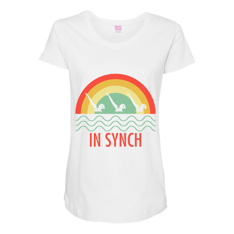 Womens Retro In Synch Synchronized Swimming Swimmer Athlete T Shirt Maternity Scoop Neck T-shirt by thutrang92 | Artistshot