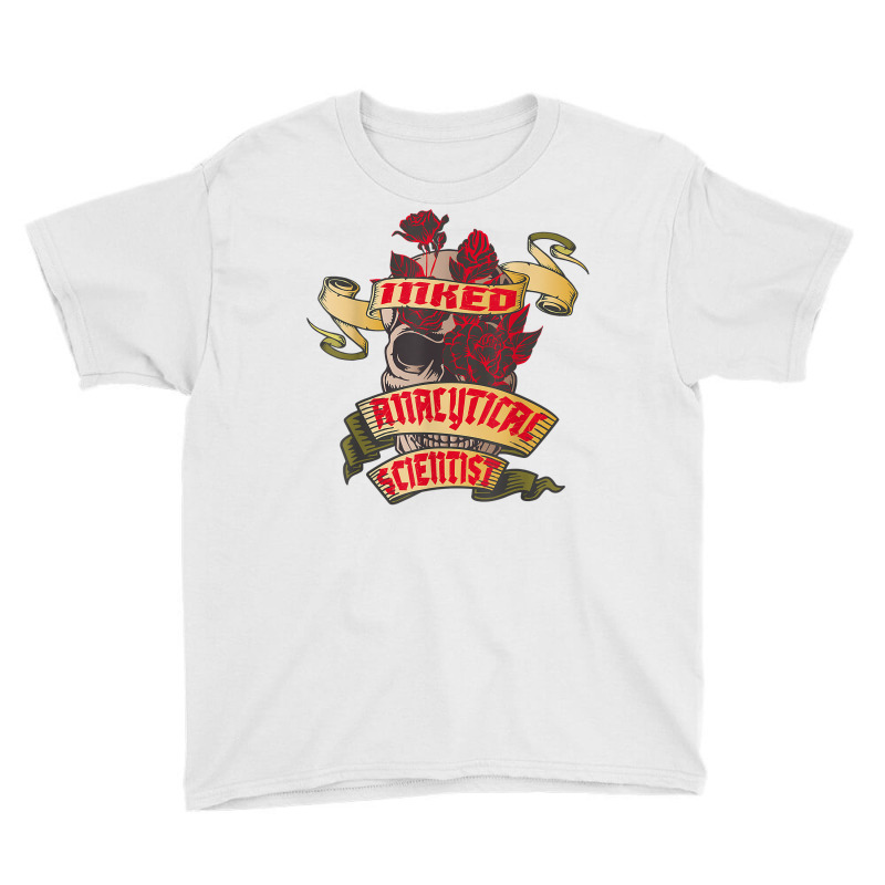 Analytical Scientist Inked Skull & Red Roses Tattoo T Shirt Youth Tee by ReagerAero | Artistshot