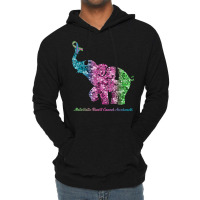 Elephant With Flower Metastatic Breast Cancer Awareness T Shirt Lightweight Hoodie | Artistshot