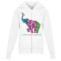 Elephant With Flower Metastatic Breast Cancer Awareness T Shirt Youth Zipper Hoodie | Artistshot