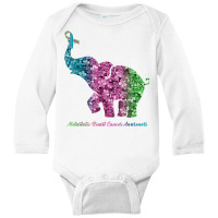 Elephant With Flower Metastatic Breast Cancer Awareness T Shirt Long Sleeve Baby Bodysuit | Artistshot