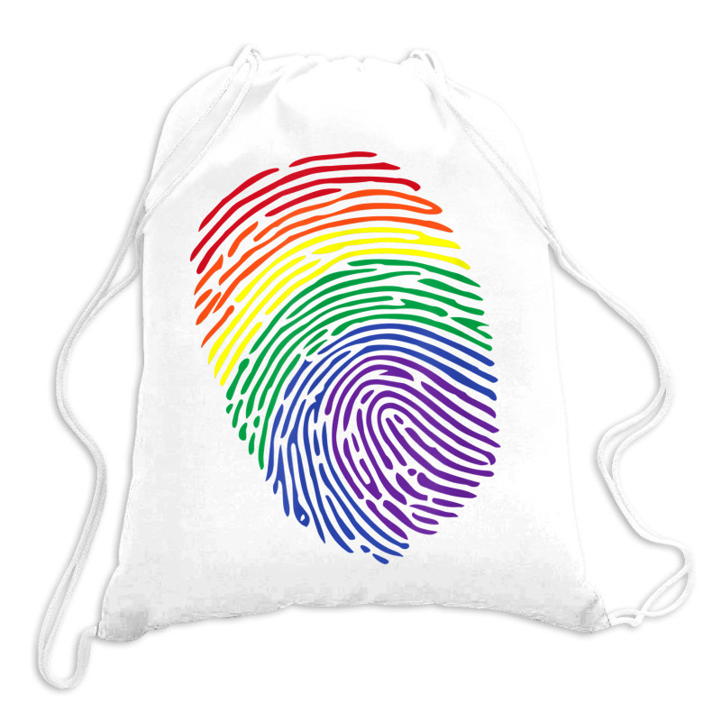 Lgbt Flag Fingerprint Proud Lgbt Pride Gifts Tee T Shirt Drawstring Bags by WarnekeRashae | Artistshot