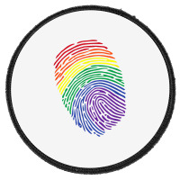 Lgbt Flag Fingerprint Proud Lgbt Pride Gifts Tee T Shirt Round Patch | Artistshot