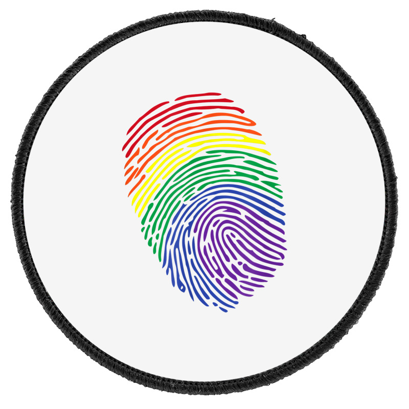 Lgbt Flag Fingerprint Proud Lgbt Pride Gifts Tee T Shirt Round Patch by WarnekeRashae | Artistshot