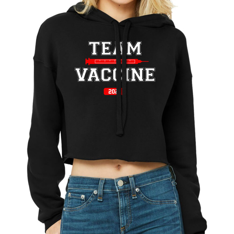 Team Vaccine Vaccinated Pro Cropped Hoodie by Mito220 | Artistshot