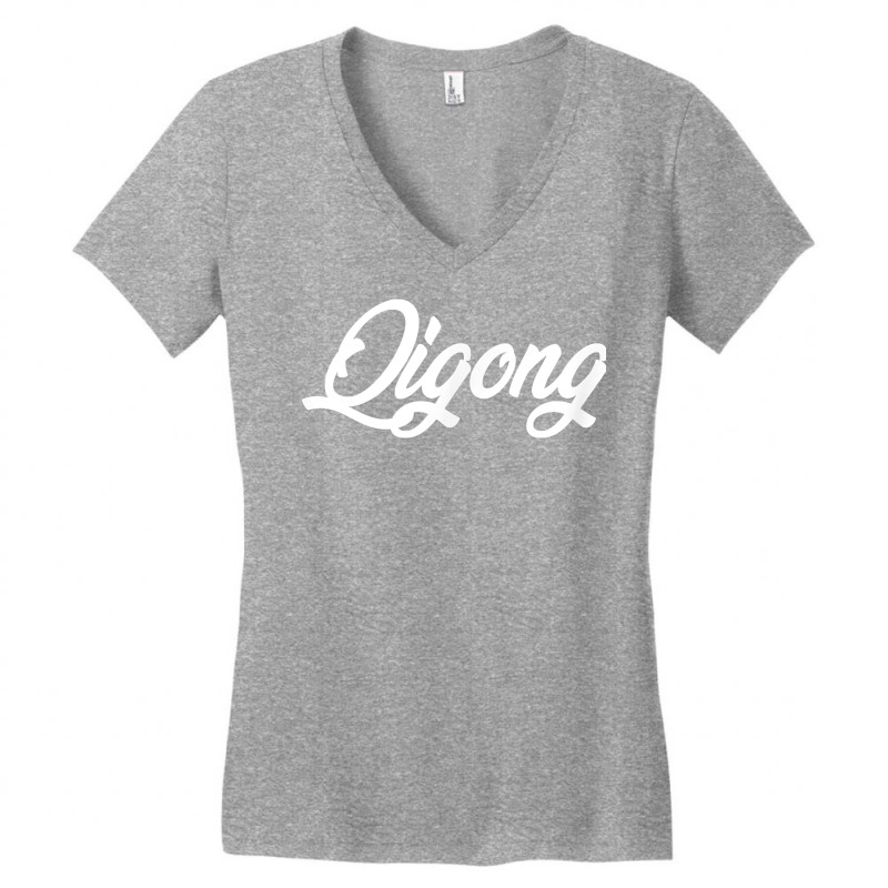 Qigong Cursive Text Novelty Hobby T Shirt Women's V-Neck T-Shirt by ranmarbunathoo90 | Artistshot