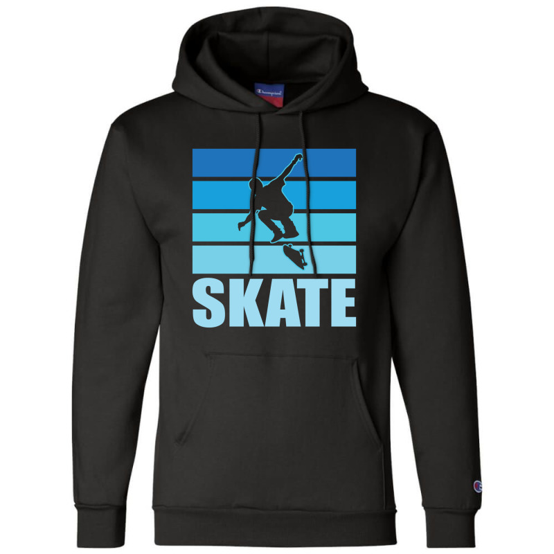 Blue Skate Skateboarder Skateboarding 23418429 Champion Hoodie | Artistshot