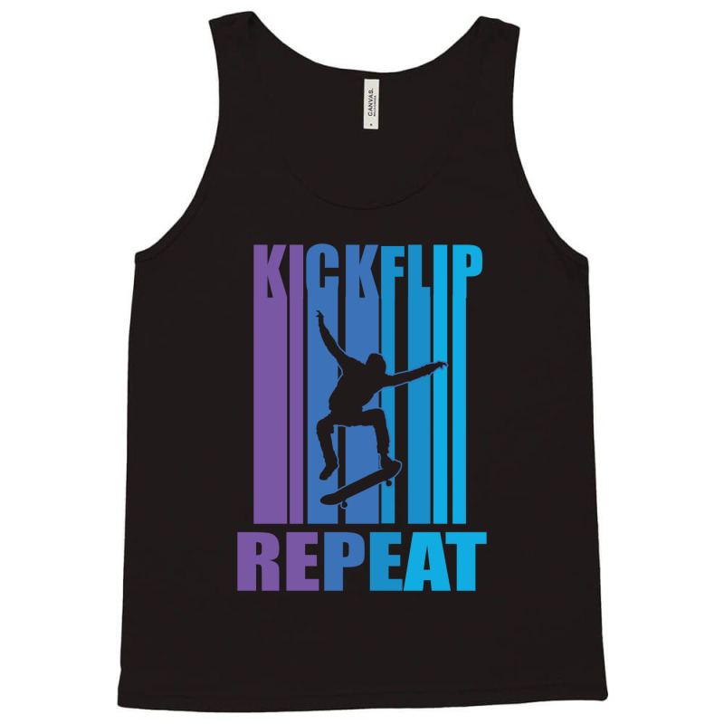 Kick Flip Repeat Vintage Skateboarding 23418403 Tank Top | Artistshot