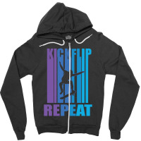 Kick Flip Repeat Vintage Skateboarding 23418403 Zipper Hoodie | Artistshot