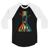 Retro Skateboard Skateboarding 23418449 3/4 Sleeve Shirt | Artistshot