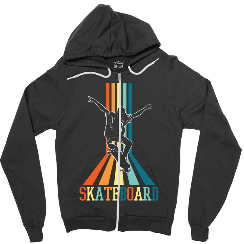 Retro Skateboard Skateboarding 23418449 Zipper Hoodie | Artistshot