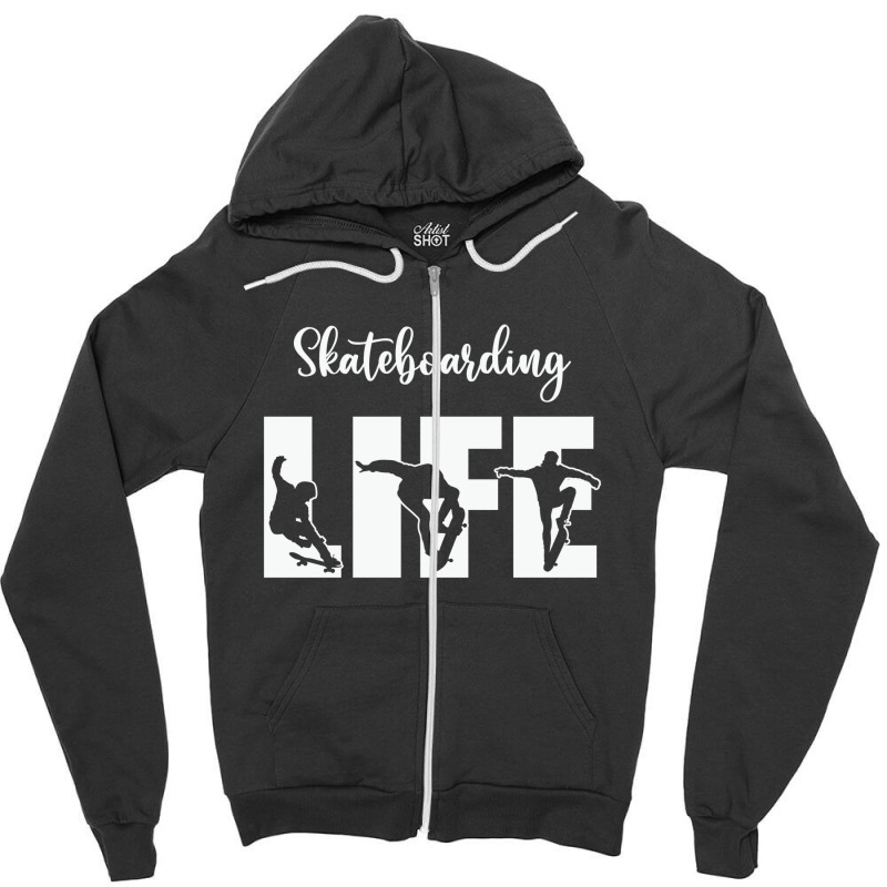 Skaters Having Fun Pro Skateboarding 23418441 Zipper Hoodie | Artistshot