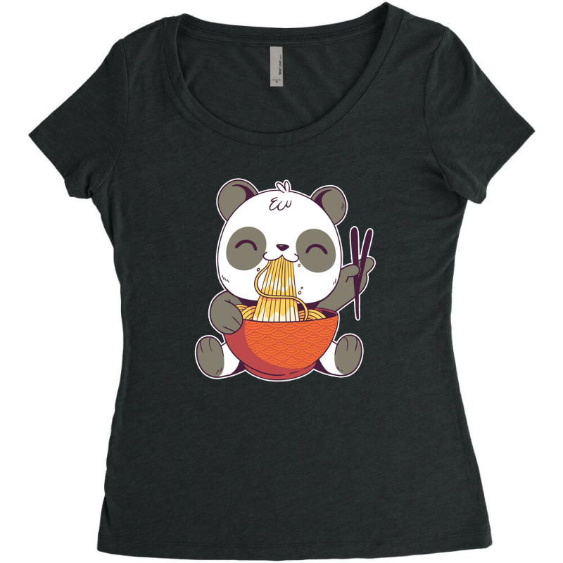 Ramen Panda Women's Triblend Scoop T-shirt by Owen | Artistshot