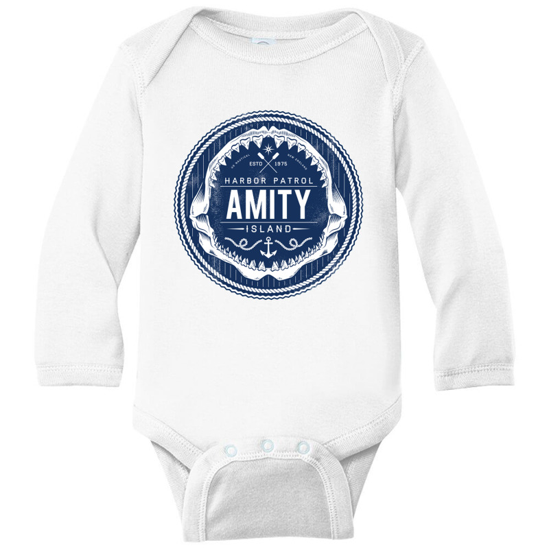 Amity Island Harbor Patrol Long Sleeve Baby Bodysuit by Austiner | Artistshot