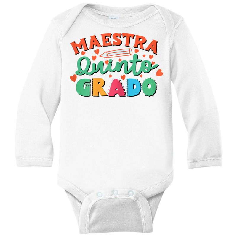 Womens Maestra 5 Quinto Grado Bilingual Teacher Maestra Bilingue T Shi Long Sleeve Baby Bodysuit by ranmarbunathoo90 | Artistshot