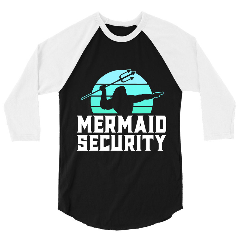 Mermaid Security Shirt Mens Boys Swimmer Dad Merdad Trident T Shirt 3/4 Sleeve Shirt | Artistshot