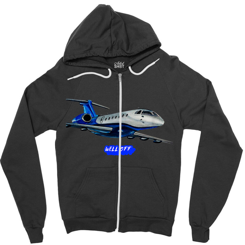 Well Off Private Jet T Shirt Zipper Hoodie by WarnekeRashae | Artistshot