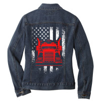 Us Trucking Ladies Denim Jacket | Artistshot