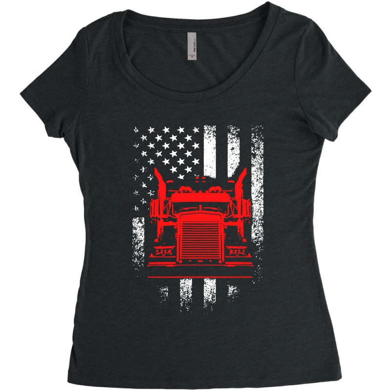 Us Trucking Women's Triblend Scoop T-shirt by Firework Tess | Artistshot