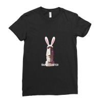 Happy Easter Island Head Bunny Ears Funny Ladies Fitted T-shirt | Artistshot