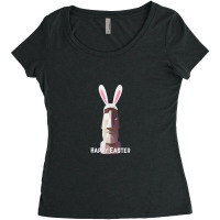 Happy Easter Island Head Bunny Ears Funny Women's Triblend Scoop T-shirt | Artistshot