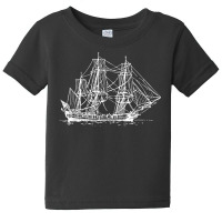 Sailing Pirate Ship Boat In The Water Hand Drawn Vessel Sail T Shirt Baby Tee | Artistshot