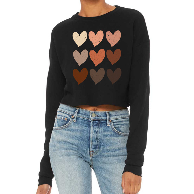 Diversity Hearts, Skin Tone Hearts Cropped Sweater | Artistshot