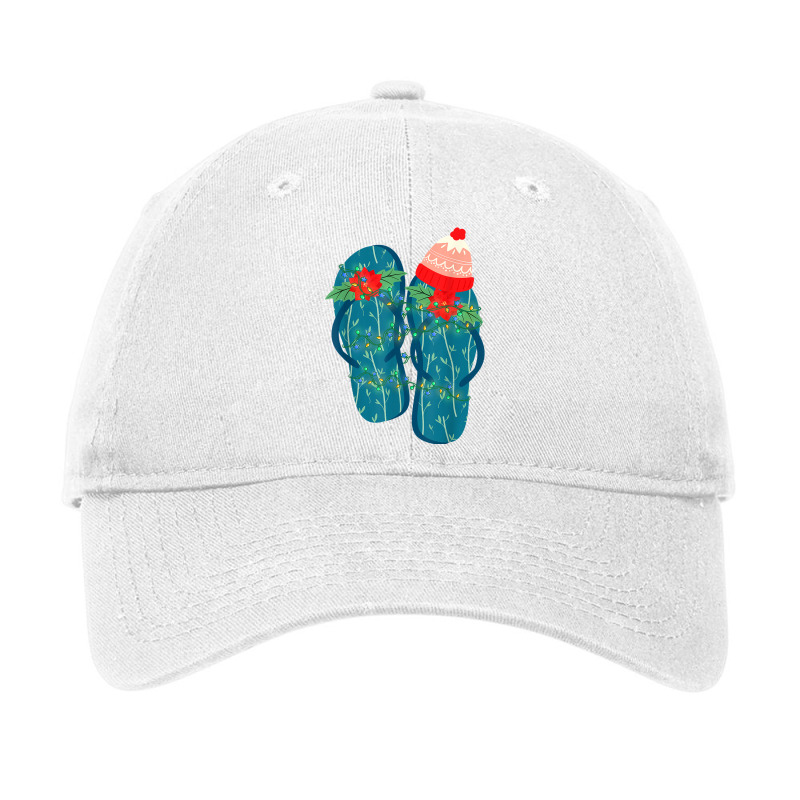 Flip Flops Hawaiian Xmas Summer Vacation Christmas In July T Shirt Adjustable Cap | Artistshot