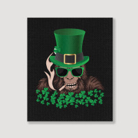 Sasquatch St. Patrick's Day Portrait Canvas Print | Artistshot