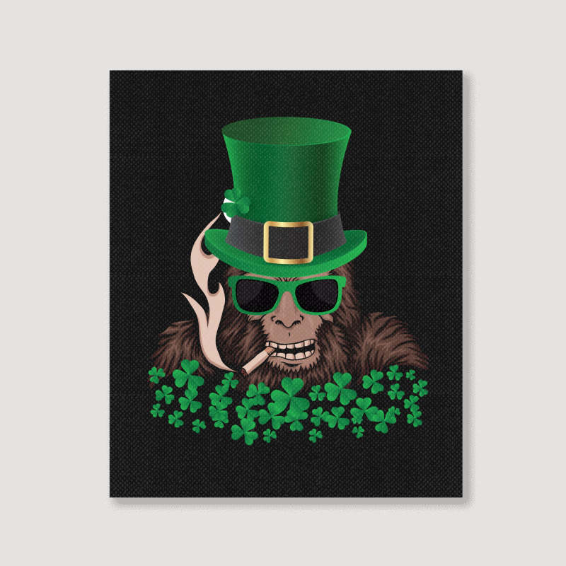 Sasquatch St. Patrick's Day Portrait Canvas Print | Artistshot