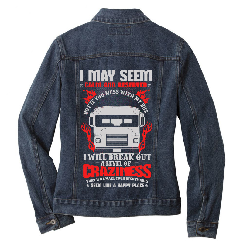 Truck Lover Trucker Bus Driver Funny215 Trucks Ladies Denim Jacket by circularflap | Artistshot