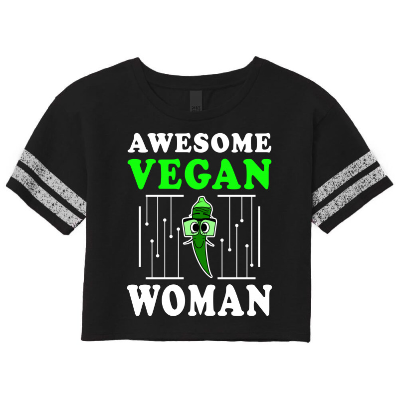 Awesome Vegan Woman Vegetable Okra Plant Scorecard Crop Tee | Artistshot