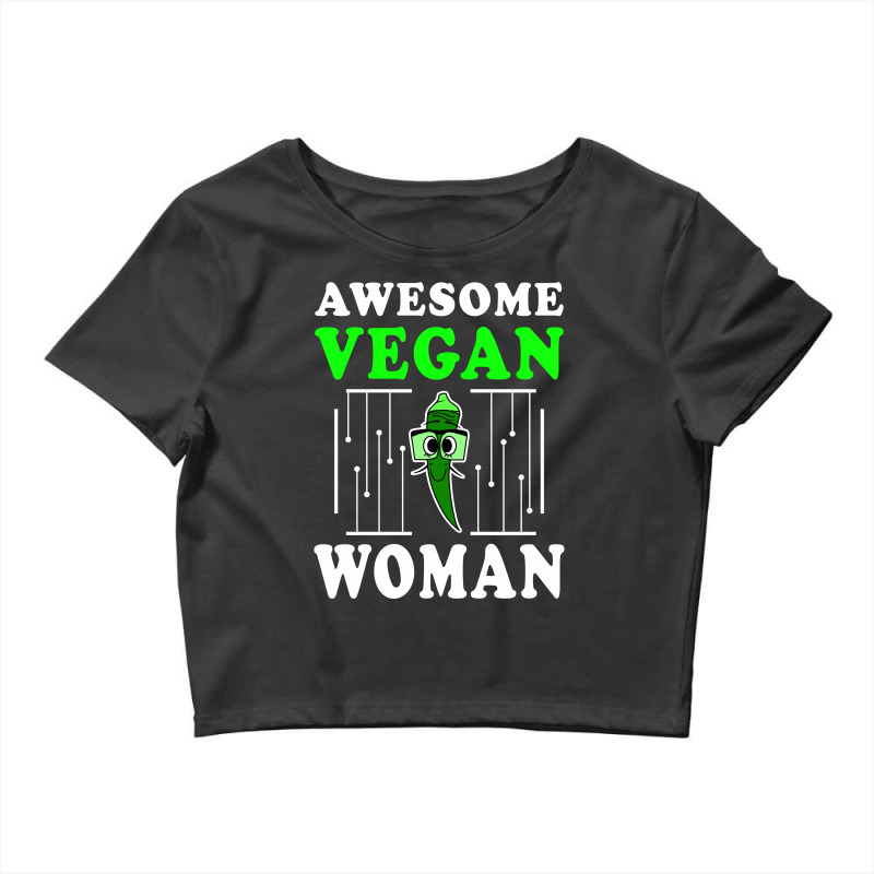 Awesome Vegan Woman Vegetable Okra Plant Crop Top | Artistshot