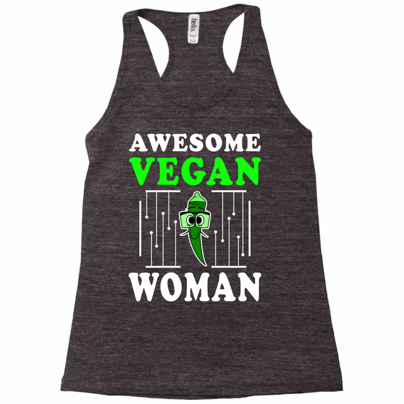 Awesome Vegan Woman Vegetable Okra Plant Racerback Tank | Artistshot