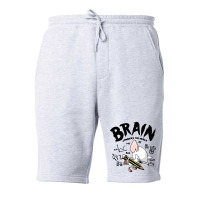 Brain Conquers The World Fleece Short | Artistshot