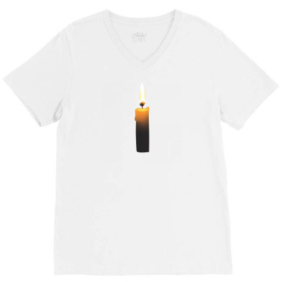 Romintic Candle T-shirts V-neck Tee Designed By Junaidk